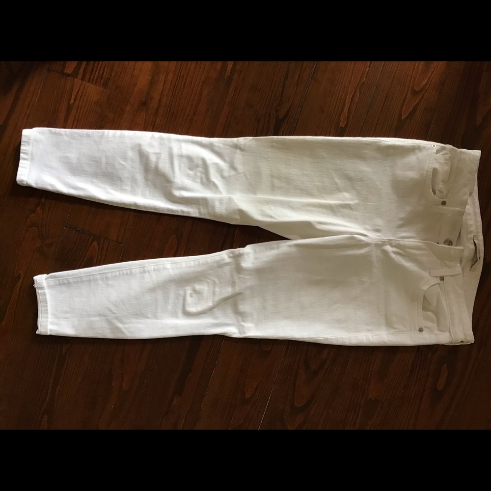 Joes white denim straight legged